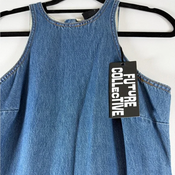 Future Collective Women's Racerback Denim Midi A-Line Dress - Size 6 Sold Out - Picture 7 of 11